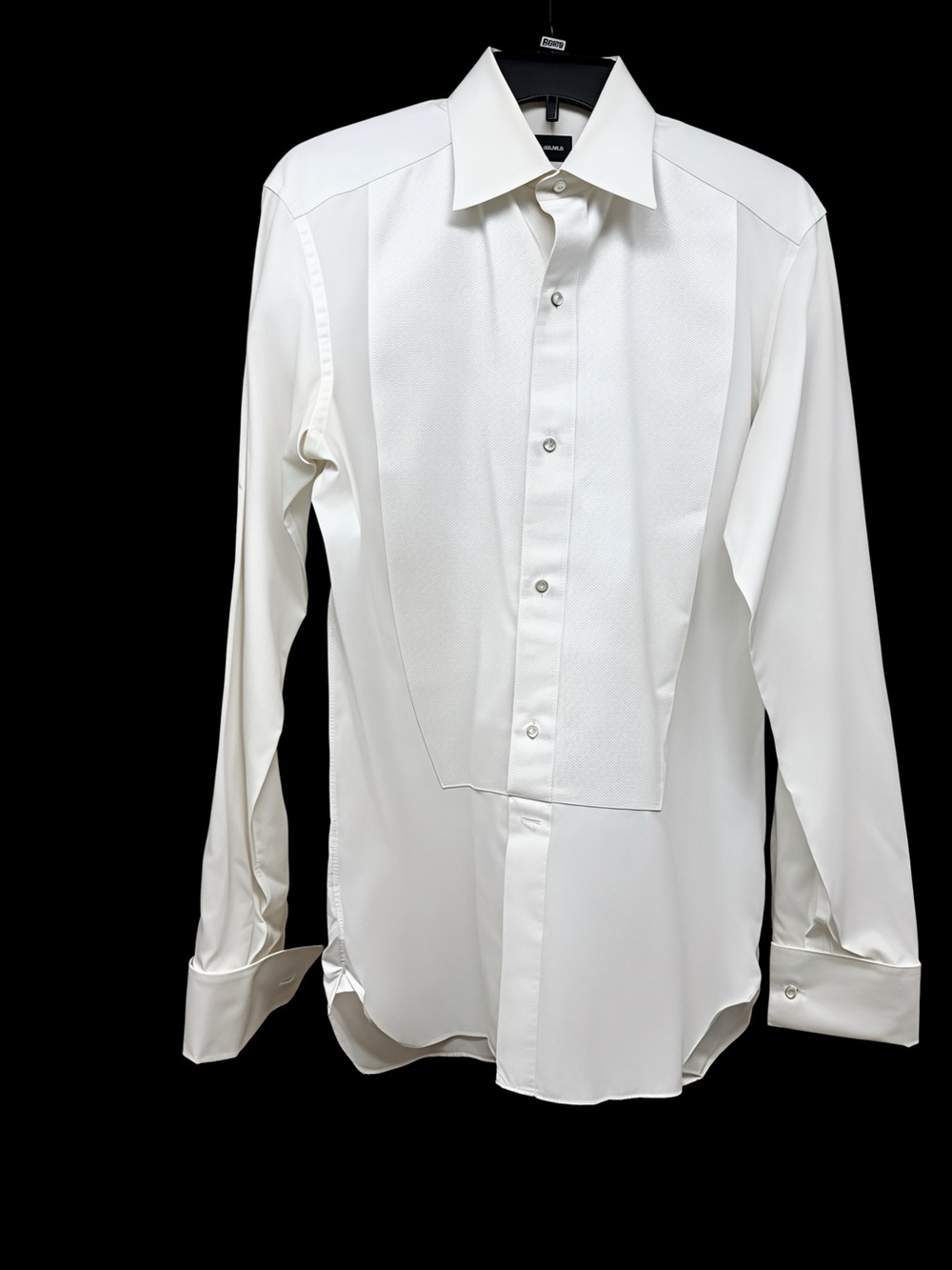 Ermenegildo Zegna White Pleated Front Dress Shirt - S